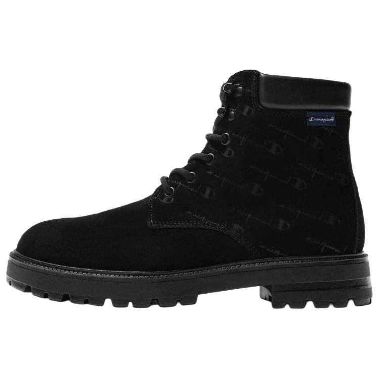 ZARA Champion X ZARA Suede Combat Boots Men's Black