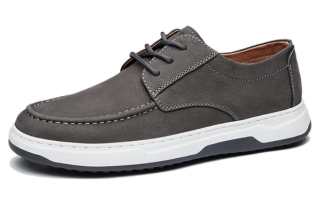 SAINT ANGELO Leather Casual Shoes Men's Gray