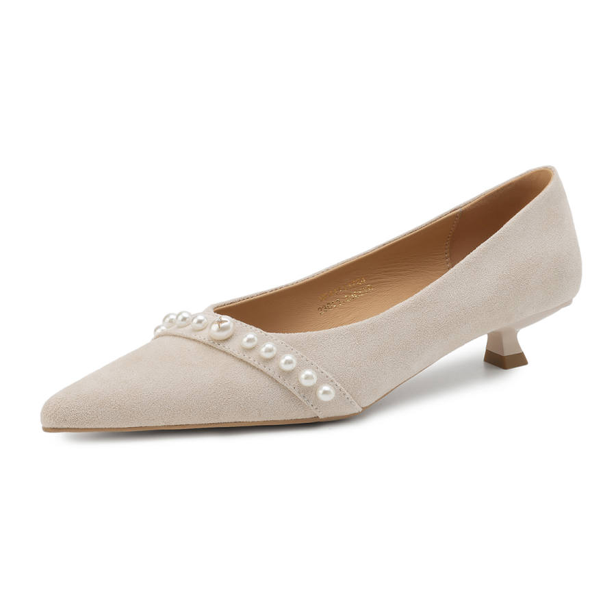 Safiya Sheepskin Slim Heel High Heels 4cm Women's