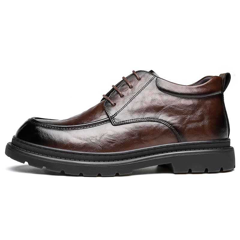 CHINT Casual Leather Shoes Men's Low Top Black