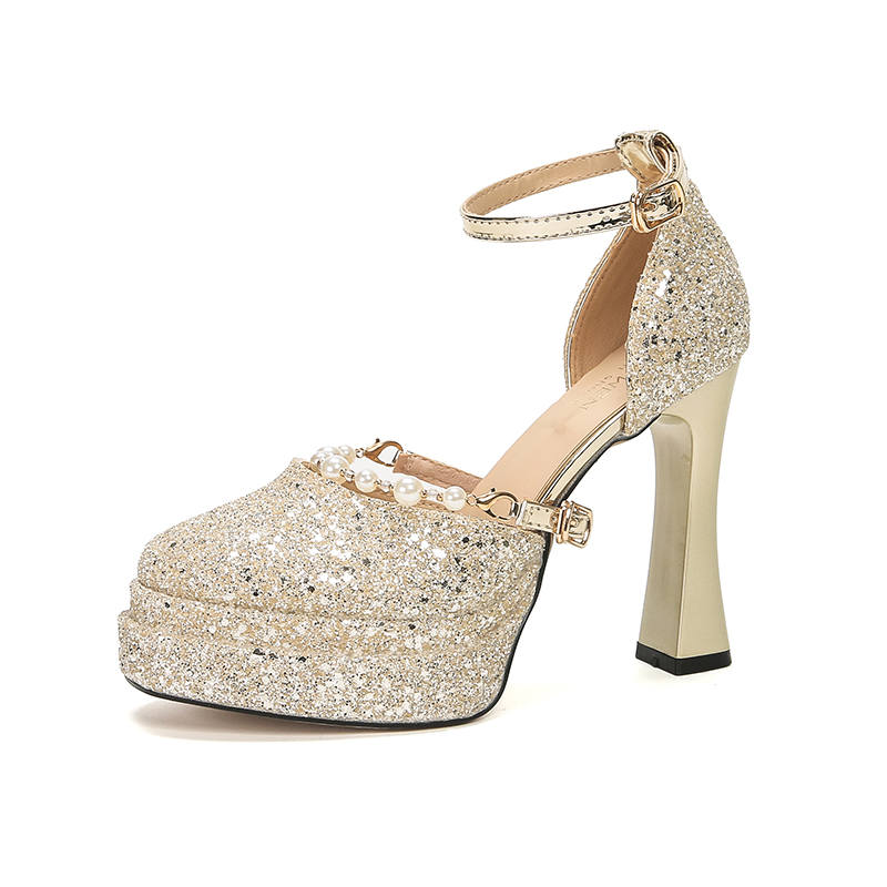 Bamiti Chunky Heel High Heels 11cm Women's
