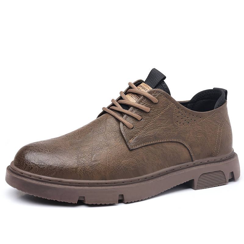 CITONGXIANSHENG Cow Split Leather Casual Shoes Men's Brown