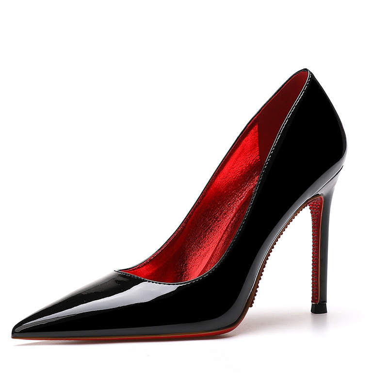 RoseDoris Patent Leather Slim Heel High Heels Women's