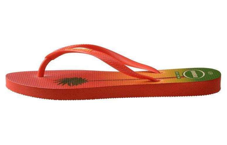 Havaianas Slip Resistant Abrasion Resistant Flip Flops Women's Orange Green