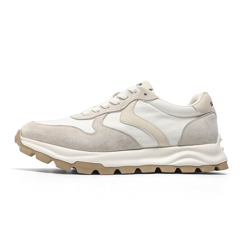 NAVIGARE Small Sailboat Pigskin Height Increasing Low top Casual Shoes Men's White Apricot