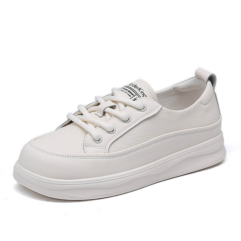 Spider King Cow Split Leather Slip Resistant Low top Skateboard Shoes Women's Beige