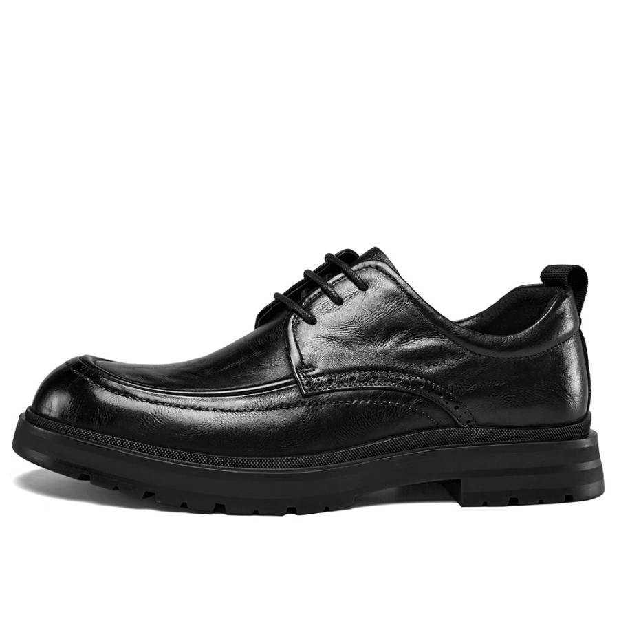 YEARCON Casual Leather Shoes Men's Low Top Brown