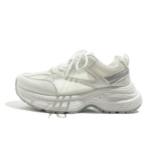 BEIER Breathable And Wear resistant Low top Chunky Sneakers Women's White Gray