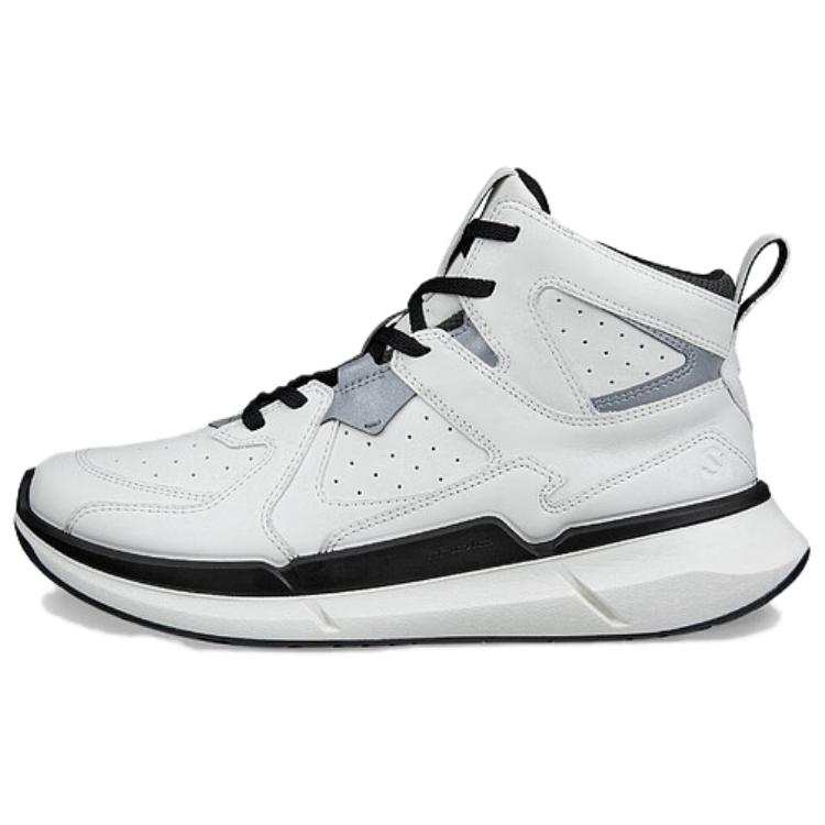 Ecco BIOM2.2 Cow Leather High top Casual Shoes Women's White Black
