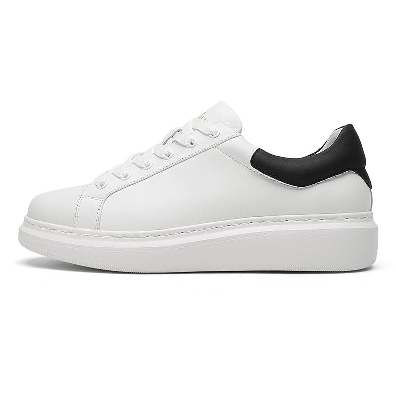 CROWN Cow Leather Low top Skateboard Shoes Men's White