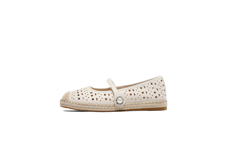 BELLE Cow Leather Flat Mary Jane Shoes Women's
