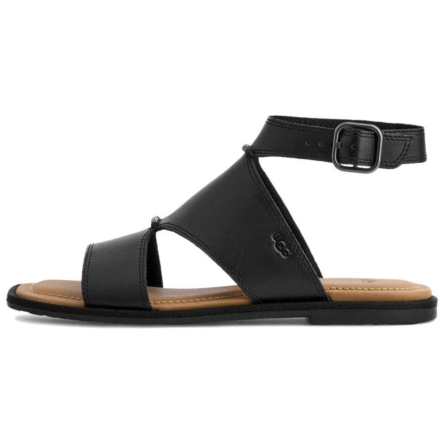 UGG UGG Delray Leather One Strap Sandals Women's Black