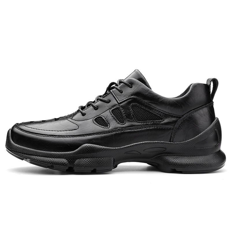 GONGNIULEITING Cow Leather Lightweight Height Increasing Lightweight Height Increasing Low top Casual Shoes Unisex