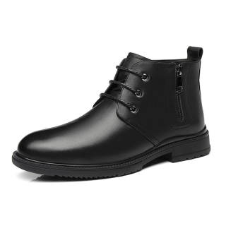 QIAONAI Cow Leather Casual Shoes Men's Black