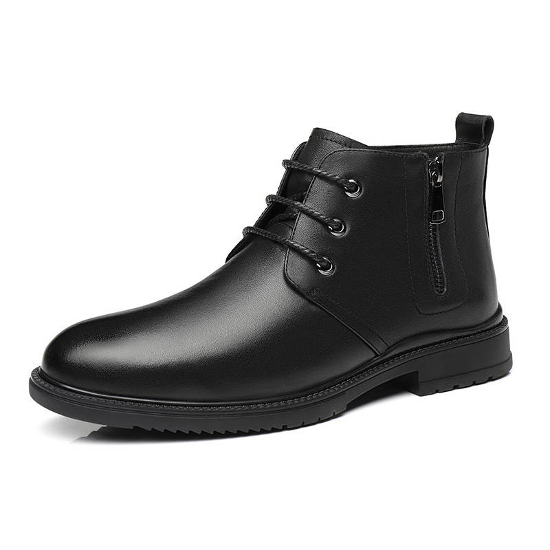 QIAONAI Cow Leather Casual Shoes Men's Black