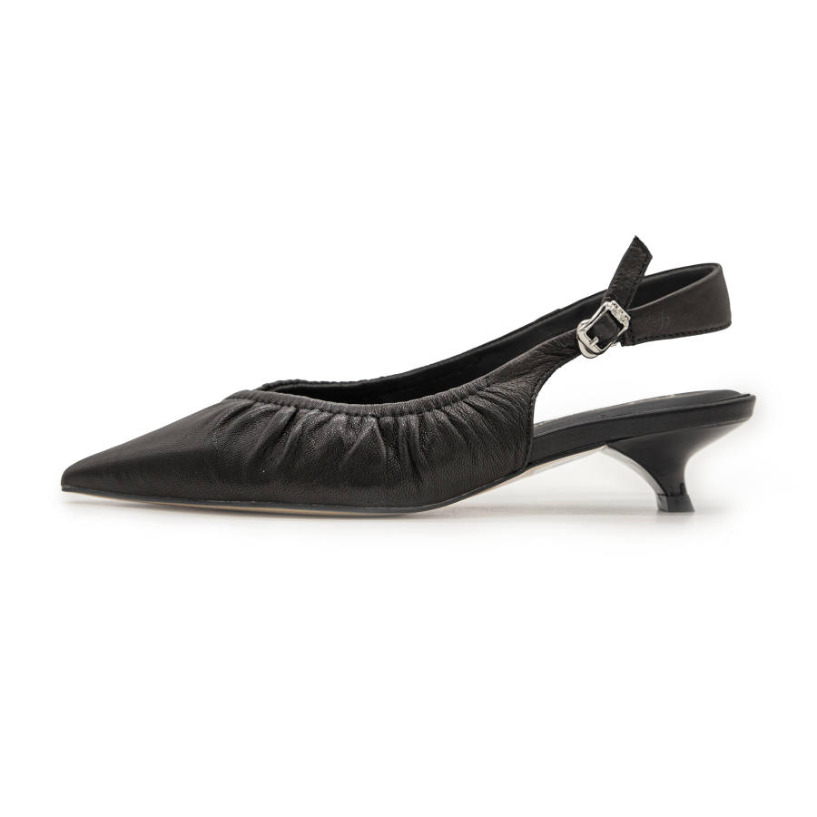 FED Sheepskin Slim Heel High Heels 3.5cm Women's Black