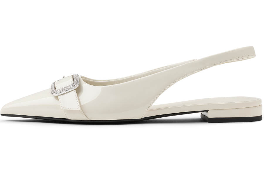 CHARLES&KEITH Small Ck Pu Women's Casual Shoes 2.3CM Women's Chalk White