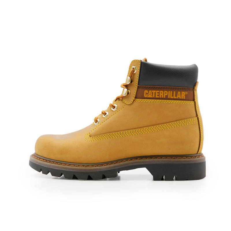 CAT Cow Leather Short Combat Boots Women's Yellow