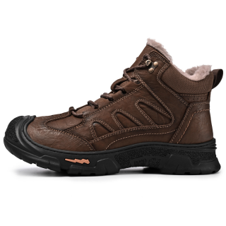 DAISHUTOU Top Grain Cow Leather Thermal Short Snow Boots Unisex
