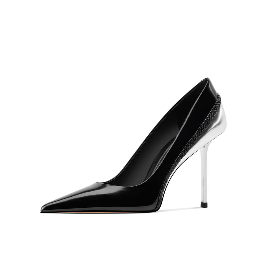 Shesrim Cow Leather Slim Heel High Heels 9cm Women's