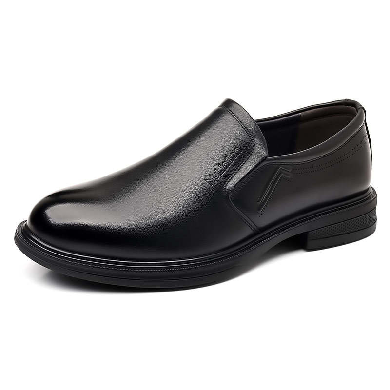 Mulinsen Top Grain Cow Leather Casual Shoes Men's Black
