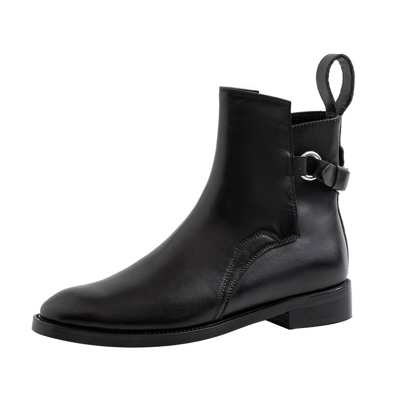 GONGNIUMEILI Pu Ankle Boots Women's Black