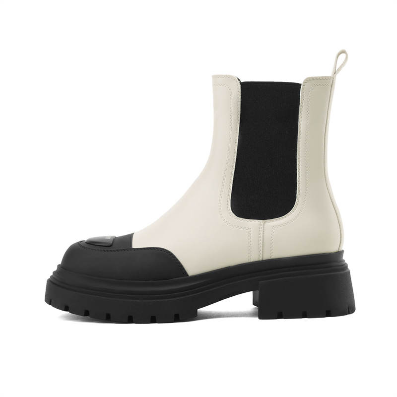 JOSINY Fleece Lined Thermal, Panda Multicolor, Synthetic Leather, Rubber Sole, Height Increasing Chelsea Boots 5CM