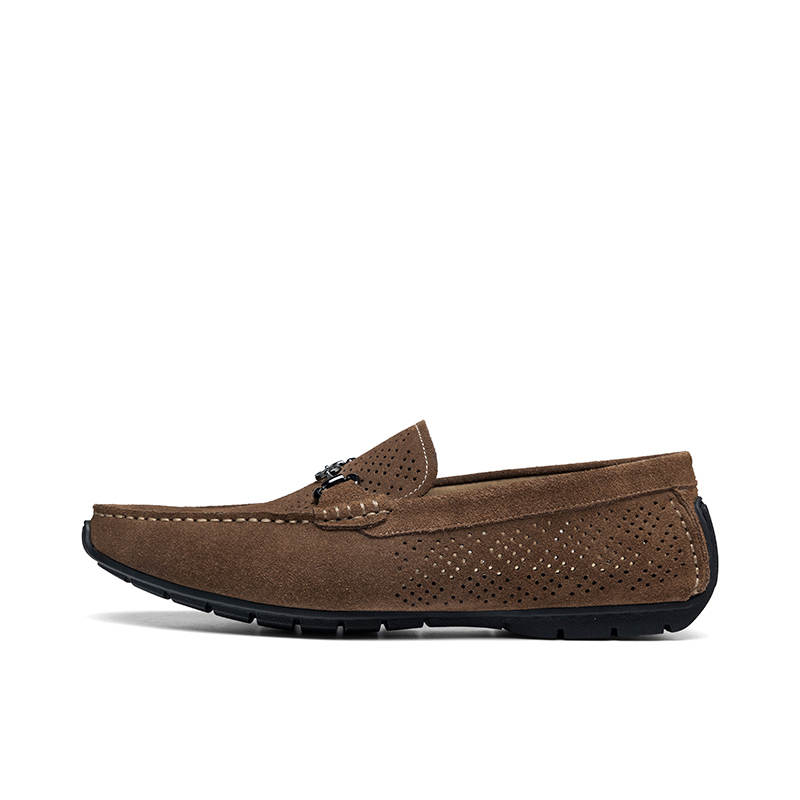 HARSON HARSON Cow Split Leather Casual Shoes Men's Khaki