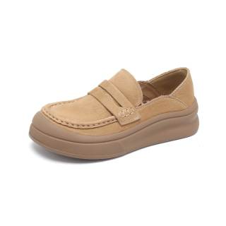 BAFFN Cow Suede Loafers Women's Apricot