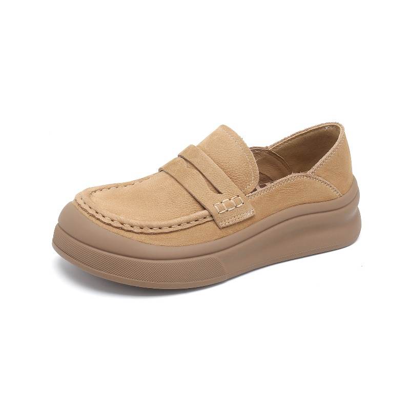 BAFFN Cow Suede Loafers Women's Apricot