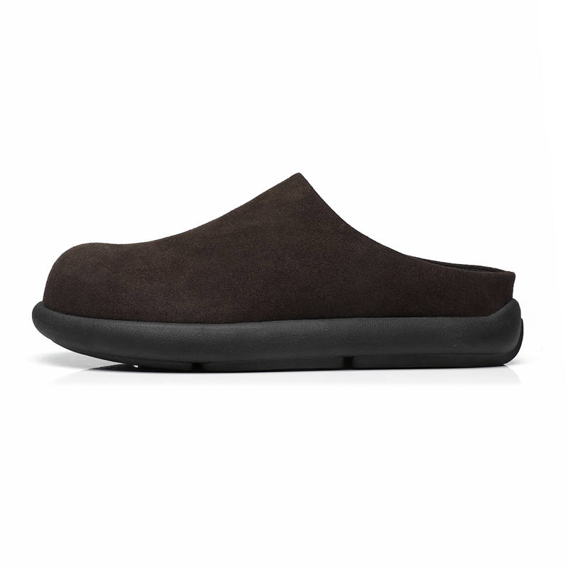 XIAOTOULANG Abrasion Resistant Closed Toe Slippers Men's Brown