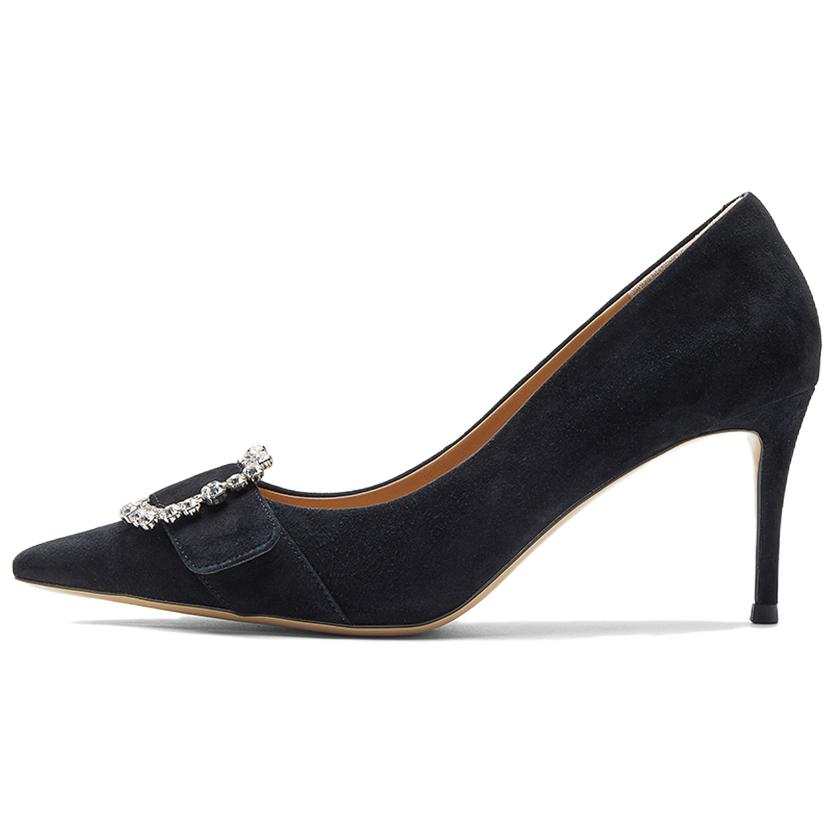 NINE WEST Sheep Suede Slim Heel High Heels 7.5cm Women's