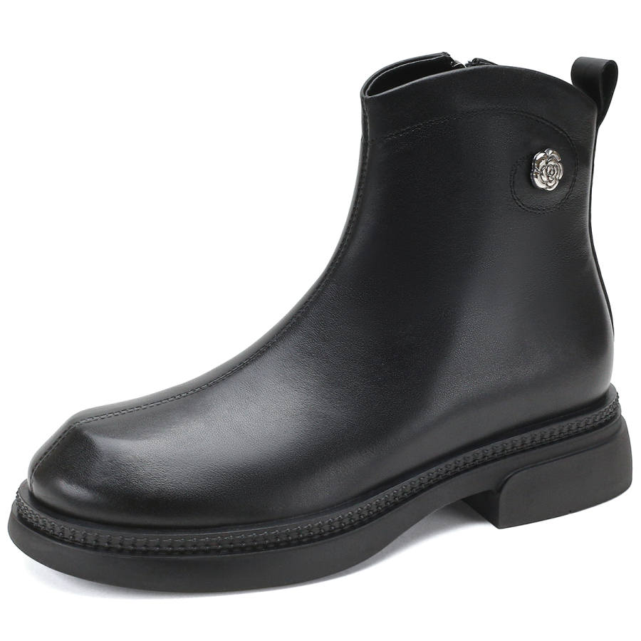 D:FUSE SCANDINAVIA D FUSE SCANDINAVIA Top Grain Cow Leather Ankle Boots Women's Black