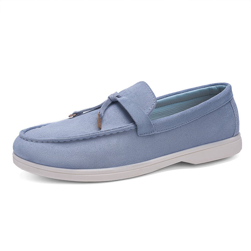 SHOUBA Loafers Men's Sky Blue/Dark Gray/Beige/Black