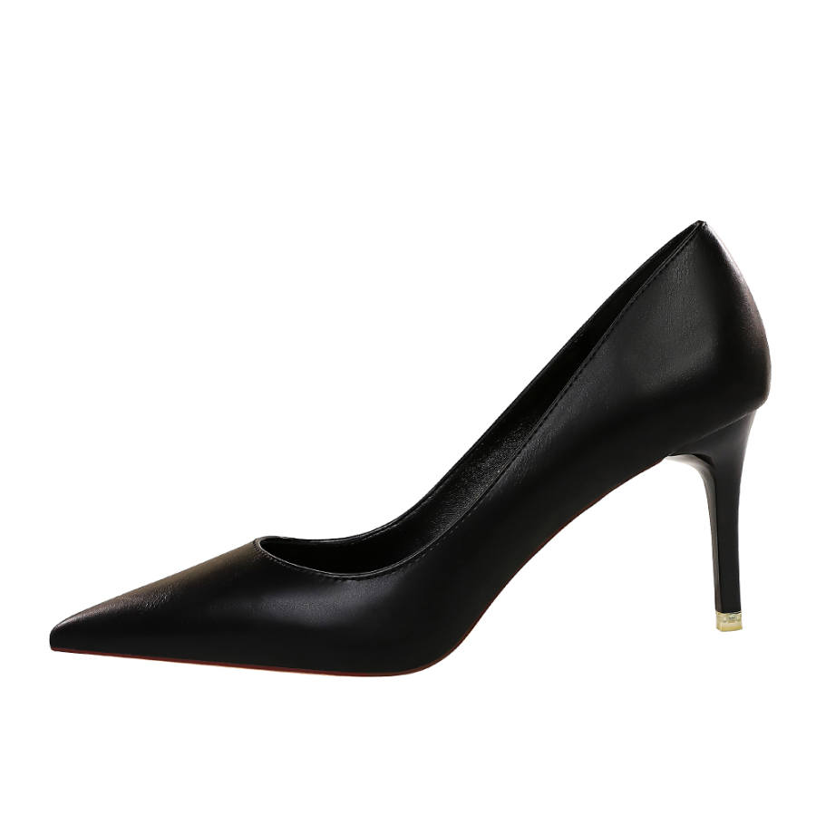 QITUMAUL Pu Slim Heel High Heels 10.5cm Women's