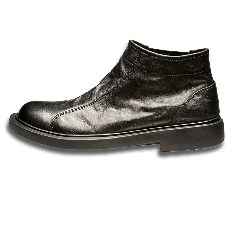 Brounvanm Brounvanm Combat Boots Top Grain Cow Leather Ankle Boots 4CM Men's