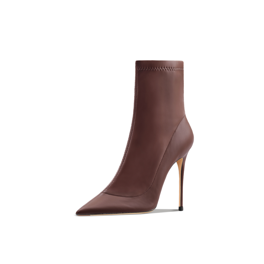 Suyymakk Synthetic Leather Ankle Boots Women's Brown