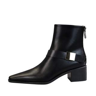 Bamiti Like Walking On A Level Surface Microfiber Leather Ankle Boots 4cm Women's Black