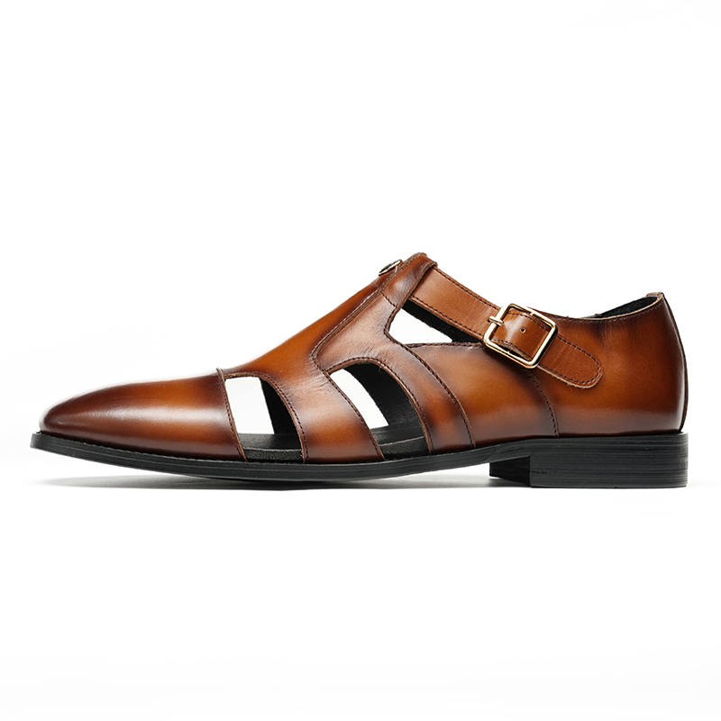 ASTON M.JAZZ Top Grain Cow Leather Roman Sandals Men's