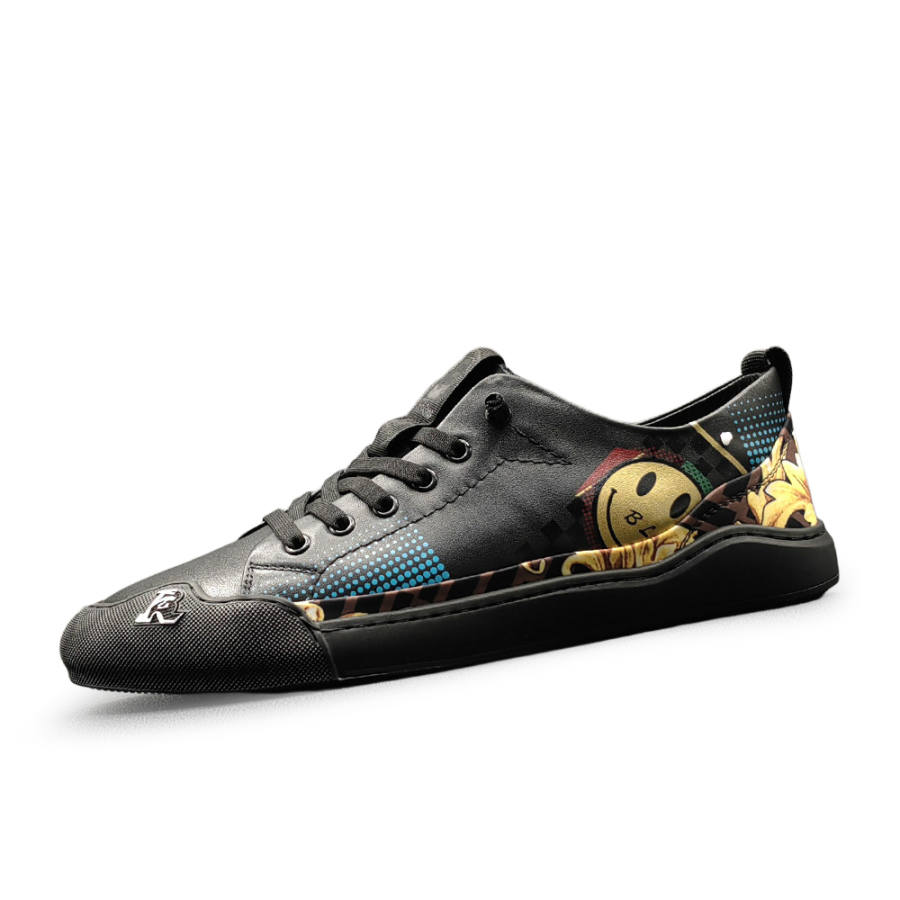 SENJIALUO Men's Casual Shoes Men's Low Top Black