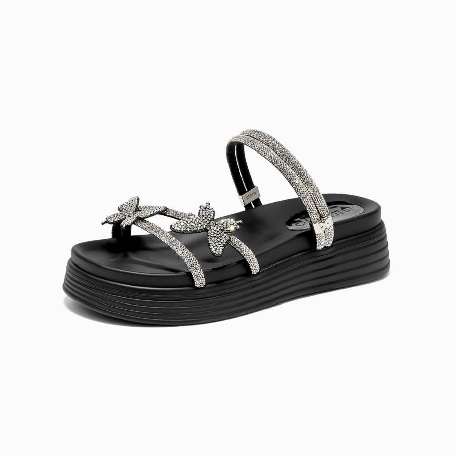 GEMEIQ Rhinestone Slip Resistant Slip Resistant Slide Slippers Women's