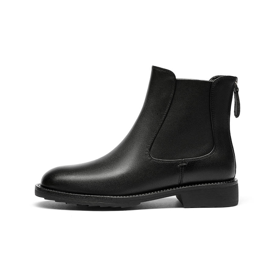 GOLDLION Cow Leather Chelsea Boots Women's Black