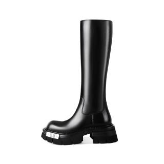 HAOYASENNU Top Grain Cow Leather Knee high Boots 6CM Women's