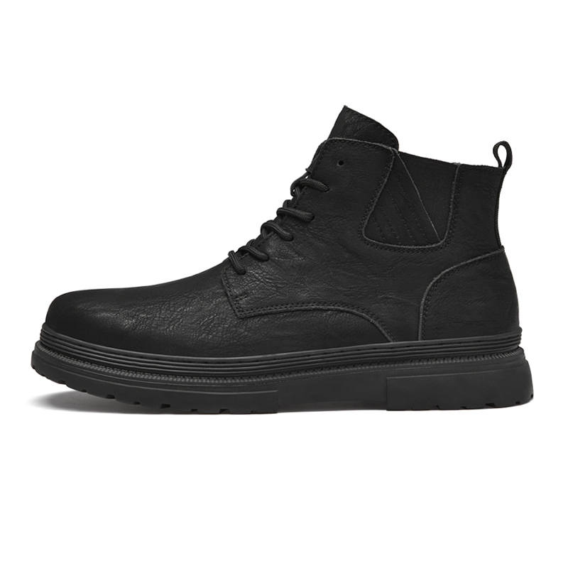XIMO BULL Cow Split Leather Short Combat Boots 3cm Men's