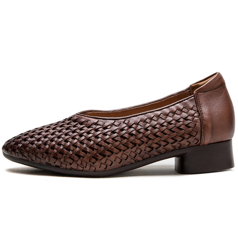 JIEZHOU Top Grain Cow Leather Casual Shoes Women's