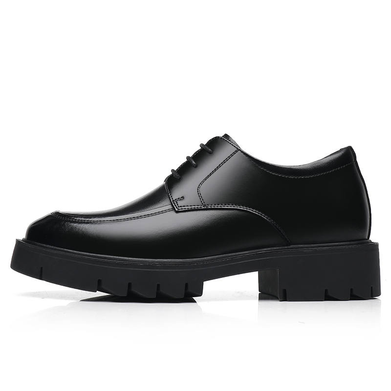 Shanpijiang Casual Leather Shoes Men's Low Top Black