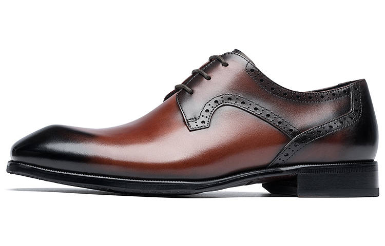 ROBERTA DI CAMERINO Cow Leather Dress Shoes Men's Red Brown