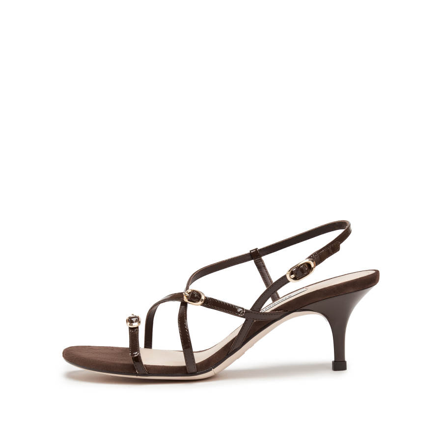 Staccato Rum Sheepskin One Strap Sandals Women's
