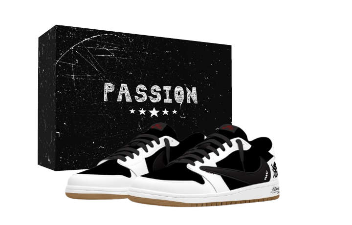 Jordan Travis Scott x Jordan Air Jordan 1 Black Checkered White Pigeon Travis Scott X AJ1 Low Cushioning Low top