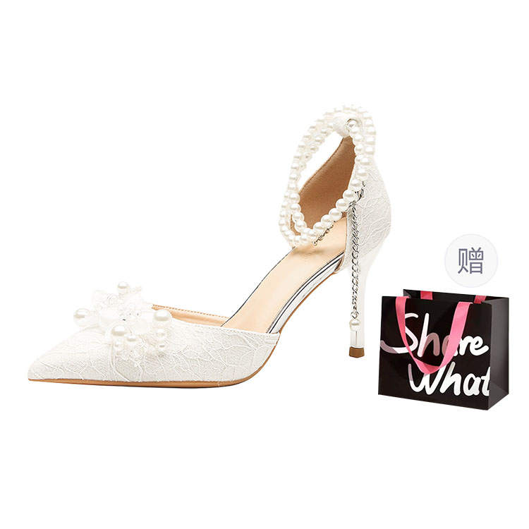 BIGTREE BIGTREE Slim Heel High Heels Women's White